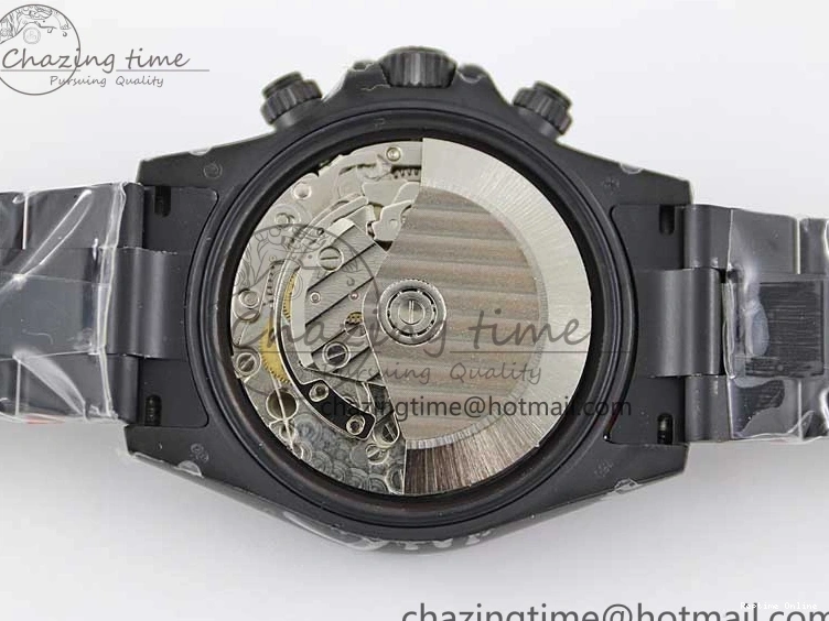 0515 Functional Daytona All Black PVD TWF Best Edition Rainbow Diamonds Bezel Black Dial on PVD Bracelet A 2449